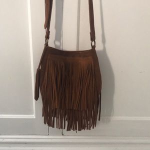 Suede fringe bag